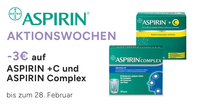 Aspirin C und Aspirin Complex Aktionswochen